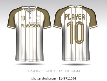 Soccer jersey template. Mock up Football uniform for football club. Team apparel. Gold layout football sport t-shirt design. Vector Illustration design
