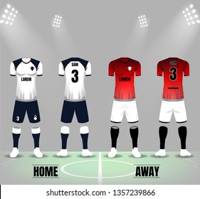 Soccer Jersey template on stadium background