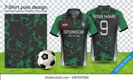 Soccer jersey template, Sport polo t-shirt style, Design football kit uniform or activewear and gym clothes, For your custom made team or any occasion, Everything is edible, resizable and color change