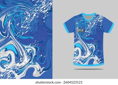 Soccer jersey template sport t shirt design vector in blue color premium EPS 10