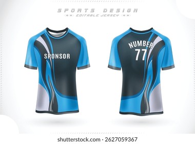 Soccer jersey Template. Sport t-shirt Design front and back view