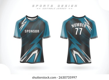 Soccer jersey Template. Sport t-shirt Design front and back view