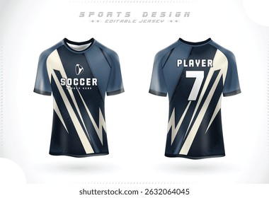 Soccer jersey Template. Sport t-shirt Design front and back view