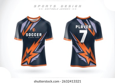 Soccer jersey Template. Sport t-shirt Design front and back view
