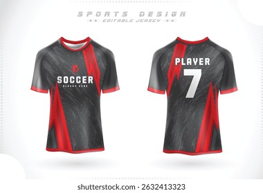 Soccer jersey Template. Sport t-shirt Design front and back view