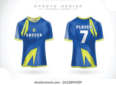 Soccer jersey Template. Sport t-shirt Design front and back view