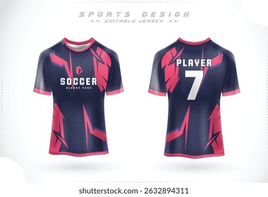 Soccer jersey Template. Sport t-shirt Design front and back view