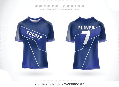 Soccer jersey Template. Sport t-shirt Design front and back view