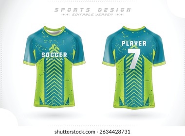 Soccer jersey Template. Sport t-shirt Design front and back view