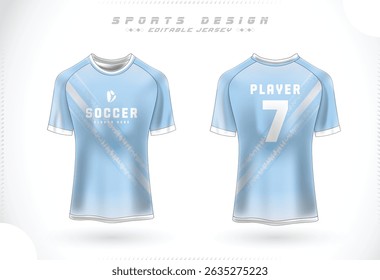 Soccer jersey Template. Sport t-shirt Design front and back view