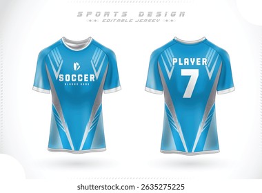 Soccer jersey Template. Sport t-shirt Design front and back view
