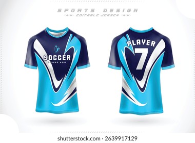 Soccer jersey Template. Sport t-shirt Design front and back view