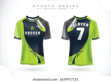 Soccer jersey Template. Sport t-shirt Design front and back view