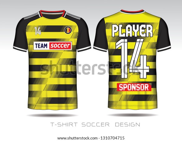 Download Soccer Jersey Template Yellow Color Black Stock Vector Royalty Free 1310704715