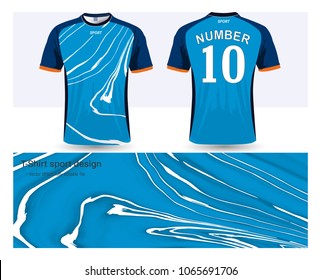 Soccer jersey and t-shirt sport mockup template, Graphic design for football club or activewear uniforms, Ready for customize logo and name, Easily to change colors and lettering styles in your team.