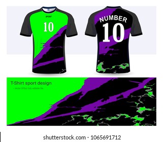 Soccer jersey and t-shirt sport mockup template, Graphic design for football club or activewear uniforms, Ready for customize logo and name, Easily to change colors and lettering styles in your team.