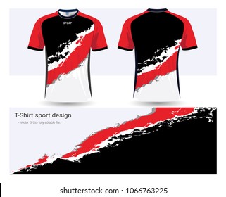 Soccer jersey and t-shirt sport mockup template, Graphic design for football club or activewear uniforms, Ready for customize logo and name, Easily to change colors and lettering styles in your team.