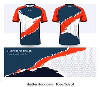 Soccer jersey and t-shirt sport mockup template, Graphic design for football club or activewear uniforms, Ready for customize logo and name, Easily to change colors and lettering styles in your team.