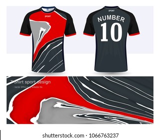 Soccer jersey and t-shirt sport mockup template, Graphic design for football club or activewear uniforms, Ready for customize logo and name, Easily to change colors and lettering styles in your team.