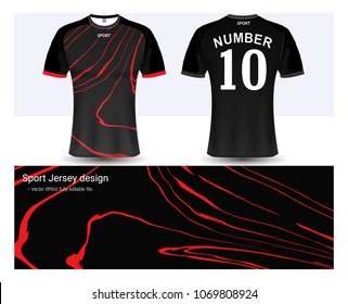 Soccer jersey and t-shirt sport mockup template, Graphic design for football club or activewear uniforms, Ready for customize logo and name, Easily to change colors and lettering styles in your team.