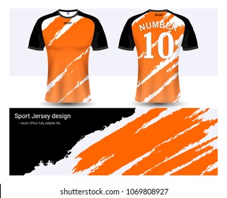 Soccer jersey and t-shirt sport mockup template, Graphic design for football club or activewear uniforms, Ready for customize logo and name, Easily to change colors and lettering styles in your team.