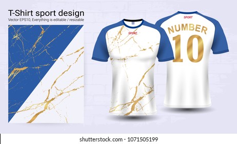 Soccer jersey and t-shirt sport mockup template, Graphic design for football club or activewear uniforms, Ready for customize logo and name, Easily to change colors and lettering styles in your team.