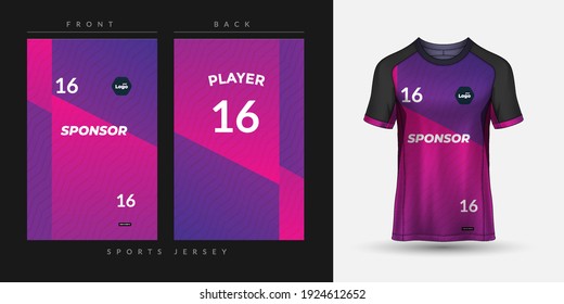 Soccer jersey and t-shirt sport mockup template, Graphic design for football kit or activewear uniforms, customize logo and name, Easily to change colors and lettering styles in your team.