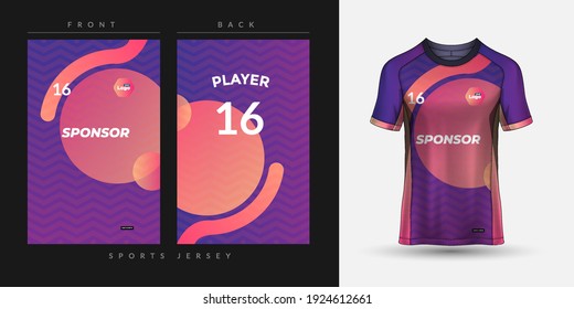 Soccer jersey and t-shirt sport mockup template, Graphic design for football kit or activewear uniforms, customize logo and name, Easily to change colors and lettering styles in your team.