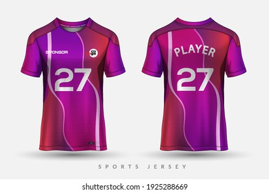 Soccer jersey and t-shirt sport mockup template, Graphic design for football kit or activewear uniforms, customize logo and name, Easily to change colors and lettering styles in your team.
