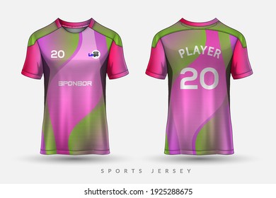 Soccer jersey and t-shirt sport mockup template, Graphic design for football kit or activewear uniforms, customize logo and name, Easily to change colors and lettering styles in your team.