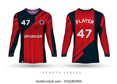 Soccer jersey and t-shirt sport mockup template, Graphic design for football kit or activewear uniforms, customize logo and name, Easily to change colors and lettering styles in your team.