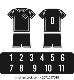 Soccer jerseys icon isolated on white background. Sports apparel symbol modern, simple, vector, icon for website design, mobile app, ui. Vector Illustration