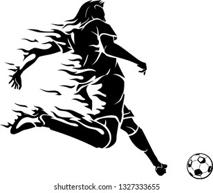 Soccer Kick Ball Flame