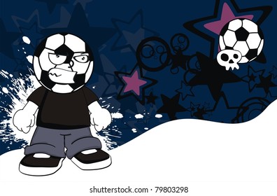 soccer kid cartoon background in vector format
