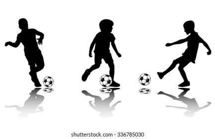 soccer kids silhouettes
