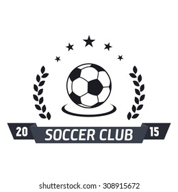 Soccer label with sample text. Logo template  vintage hipster style. Vintage badge for soccer championships, tournaments, and golf clubs . 