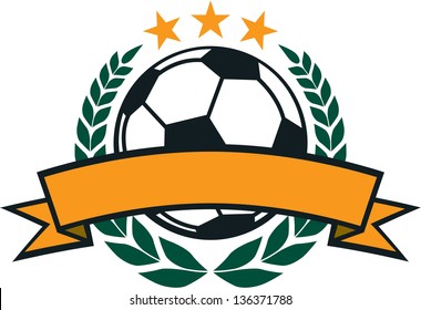 Soccer Laurel Wreath Crest