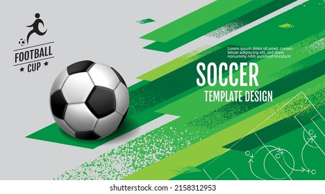 Soccer layout design , football , background Illustration.