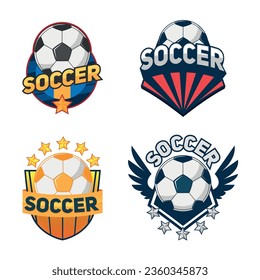 Soccer Leage Club Logo Set Vector