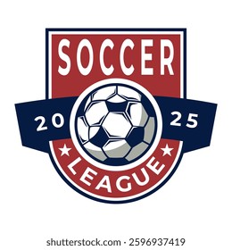 Soccer league championship logo design vector template