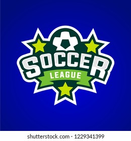 Soccer league sport logo vector illustration