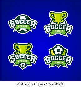 Soccer league sport logo vector illustration