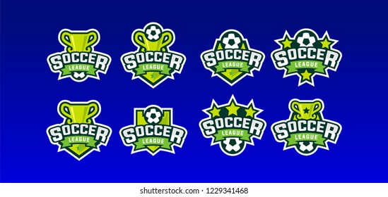 Soccer league sport logo vector illustration