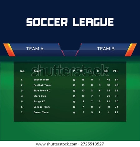 soccer league vector artboard design