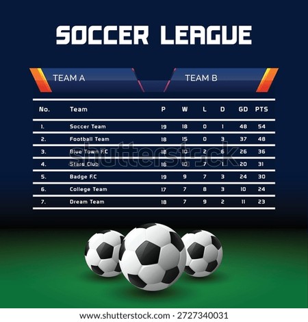 soccer league vector artboard design