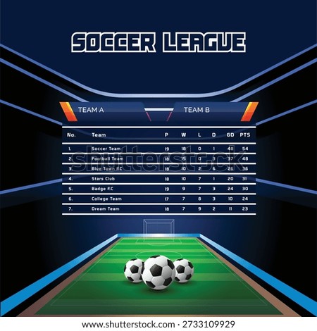 Soccer league vector artboard design