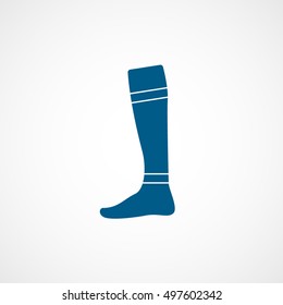 Soccer Leg Blue Flat Icon On White Background