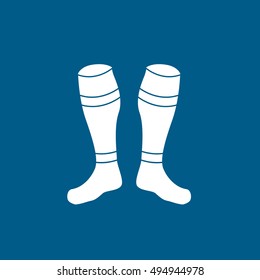Soccer Leg Gaiters Flat Icon On Blue Background
