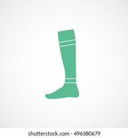 Soccer Leg Green Flat Icon On White Background