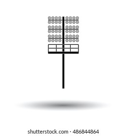 Soccer light mast  icon. White background with shadow design. Vector illustration.